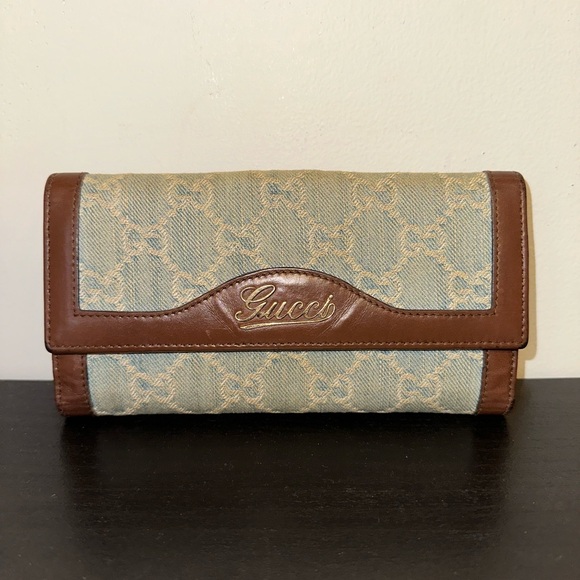Gucci Denim Snap Wallet - Picture 1 of 6